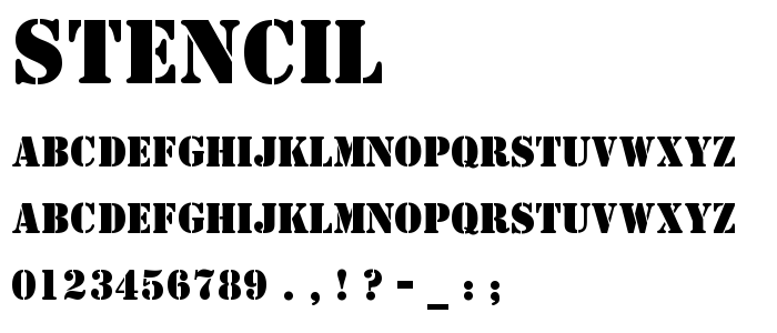 Stencil font