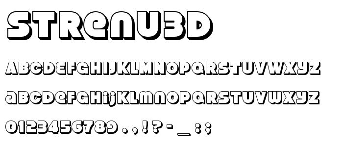 Strenu3d font