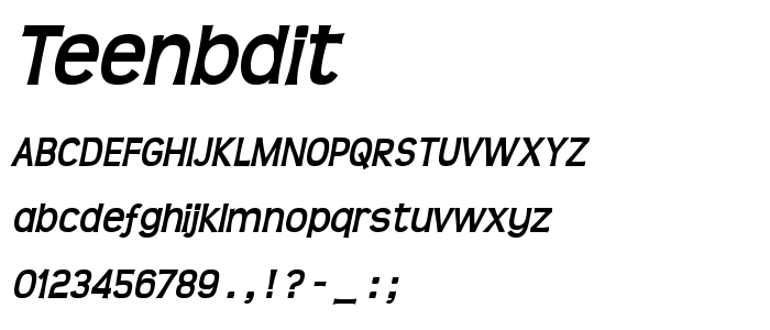 Teenbdit font