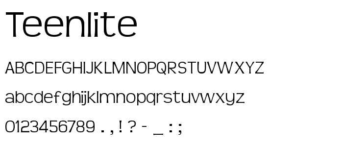 Teenlite font