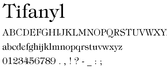 Tifanyl font