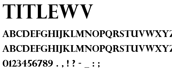 Titlewv font