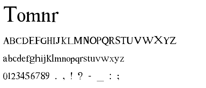 Tomnr font