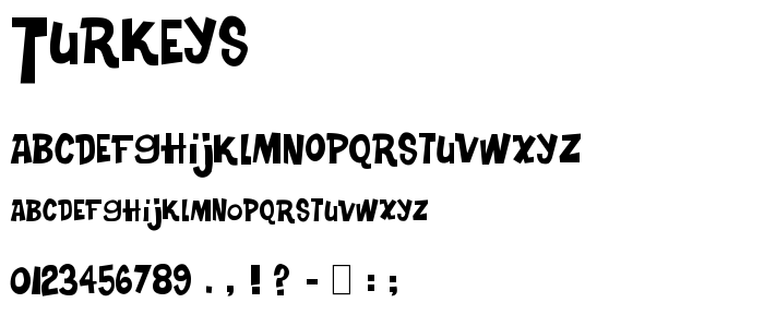 Turkeys font