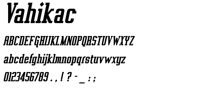 Vahikac font