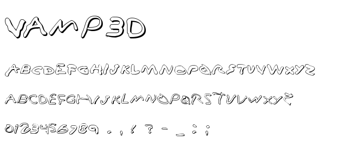 Vamp3d font