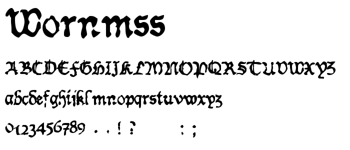 Wornmss font