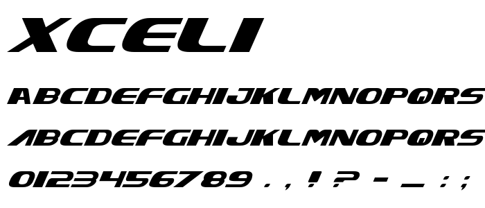 Xceli font