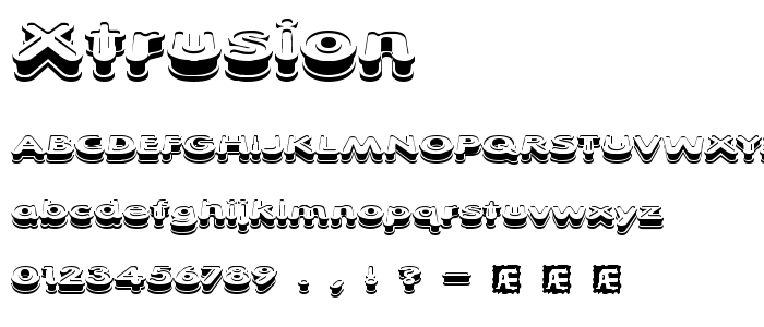 Xtrusion font