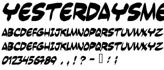 Yesterdaysmeal font