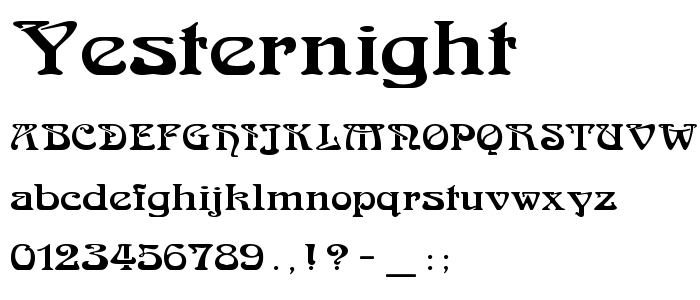 Yesternight font