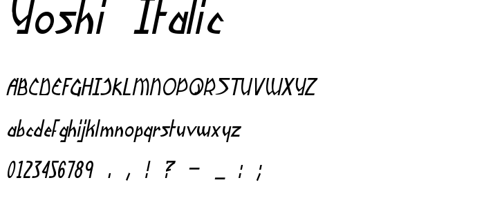Yoshi_Italic font