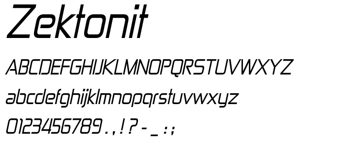 Zektonit font