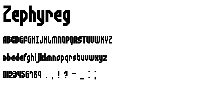 Zephyreg font