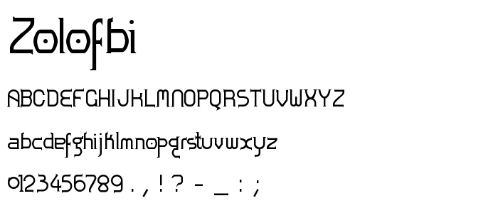 Zolofbi font