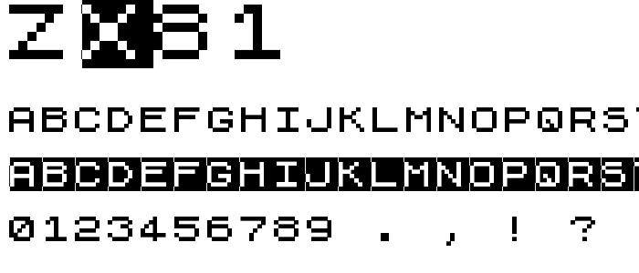 Zx81 font