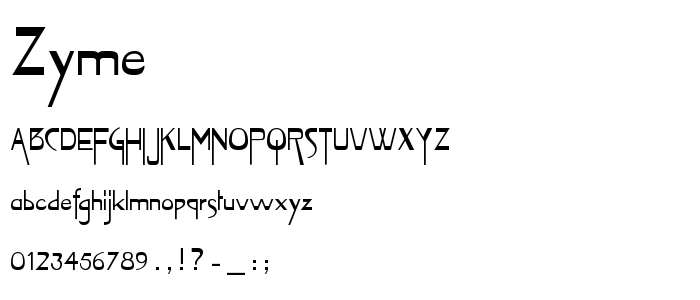 Zyme font